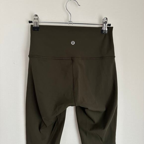 Lululemon Wunder Under Crop High Rise Full-On Luxtreme 21" Dark Olive Sz 4 - Picture 4 of 8